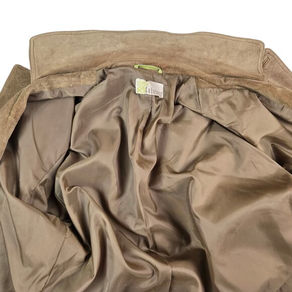 Mens Cubavera Suede Leather Jacket Size Large 42 Brown Button Front - Picture 7 of 7
